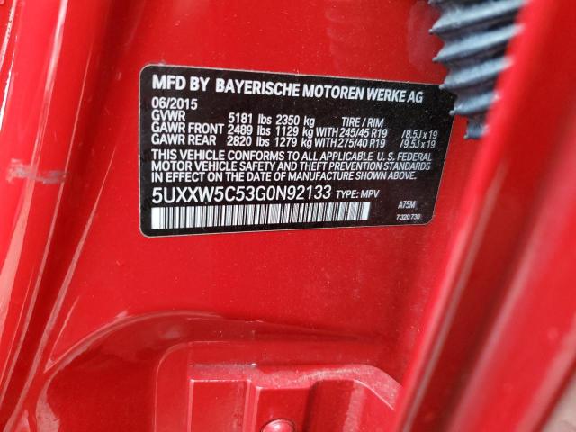 5UXXW5C53G0N92133 BMW X4 Xdrive35i
