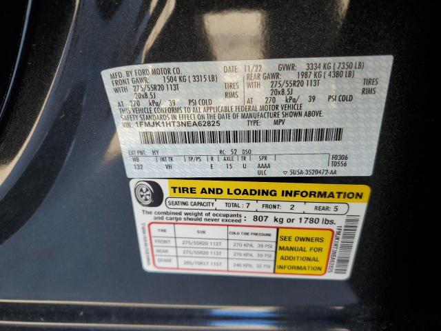 1FMJK1HT3NEA62825 Ford Expedition Max Xlt