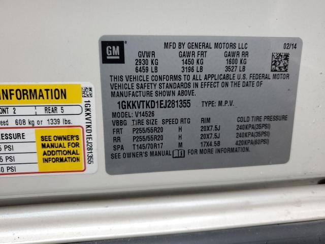 1GKKVTKD1EJ281355 GMC Acadia Denali