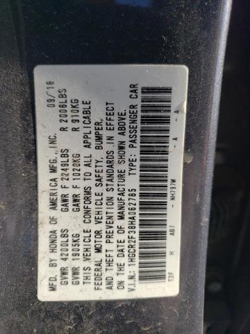 1HGCR2F38HA062785 Honda ACCORD LX