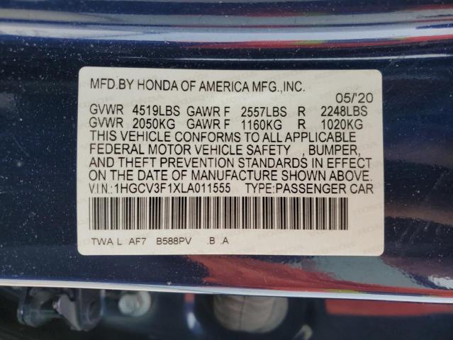 1HGCV3F1XLA011555 Honda ACCORD HYBRID