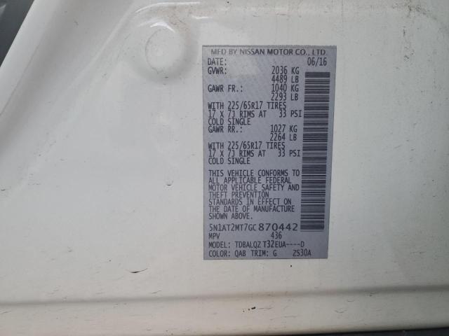 5N1AT2MT7GC870442 Nissan ROGUE S