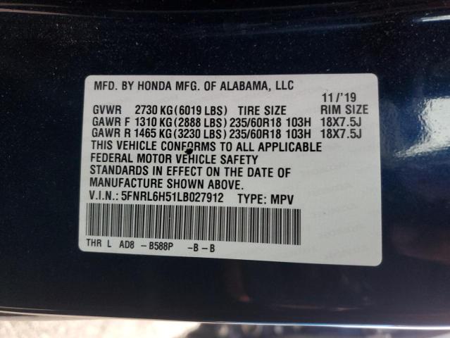 5FNRL6H51LB027912 Honda ODYSSEY EX