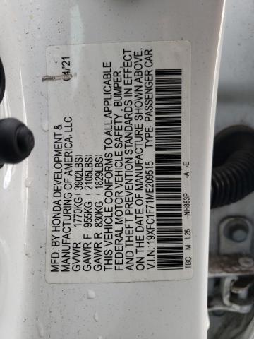 19XFC1F71ME209515 Honda CIVIC EXL