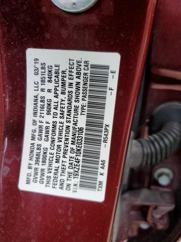19XZE4F10KE033106 Honda Insight Lx
