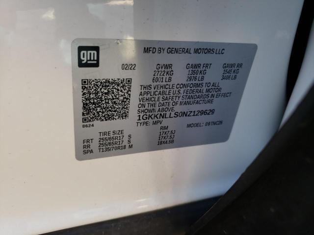 1GKKNLLS0NZ129629 GMC Acadia At4