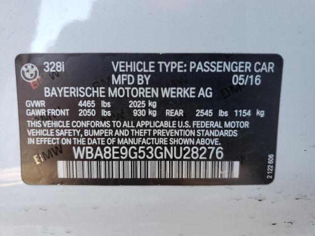 WBA8E9G53GNU28276 BMW 328 I Sulev