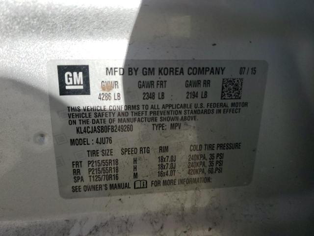 KL4CJASB0FB249260 Buick Encore