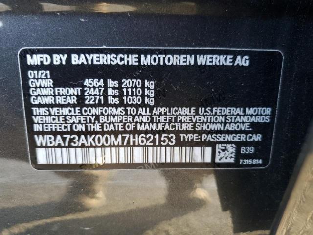 WBA73AK00M7H62153 BMW 228XI