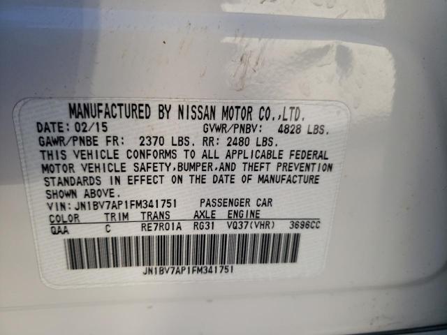 JN1BV7AP1FM341751 Infiniti Q50 BASE