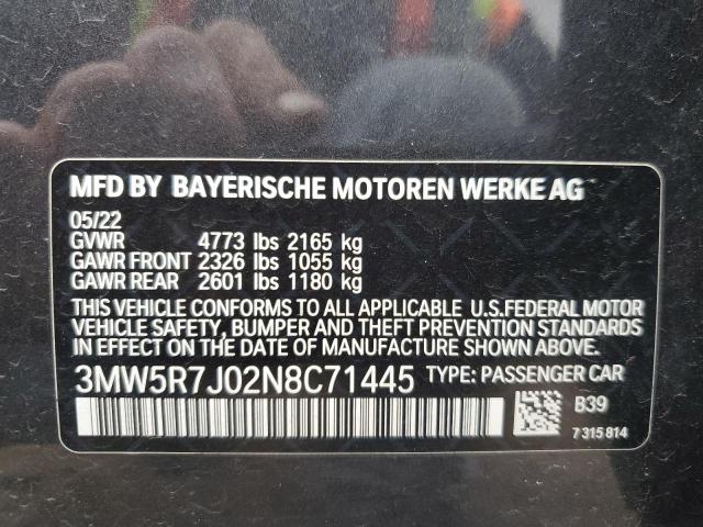 3MW5R7J02N8C71445 BMW 330XI