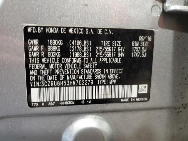 3CZRU6H53HM702279 Honda HR-V EX
