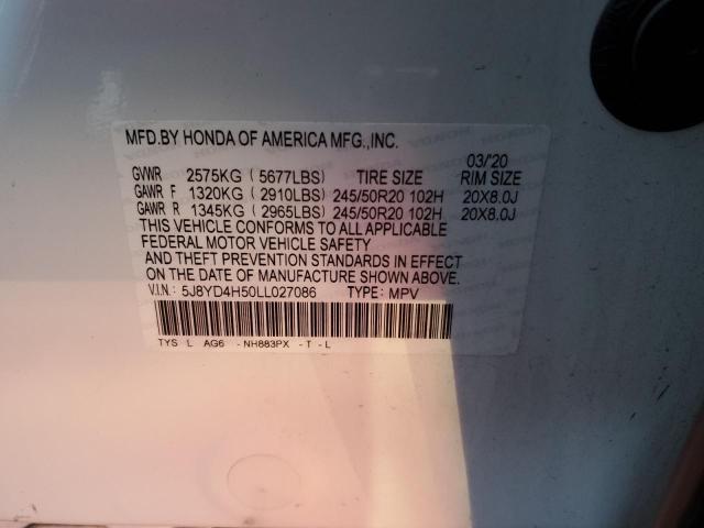 5J8YD4H50LL027086 Acura Mdx Technology