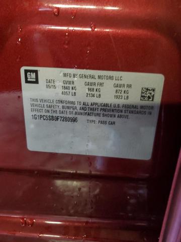 Chevrolet CRUZE LT 2015 1G1PC5SB0F7280996 Image 13