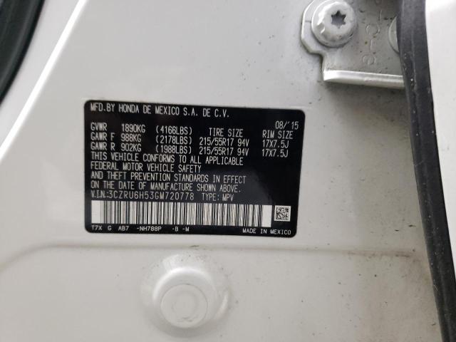 3CZRU6H53GM720778 Honda HR-V EX
