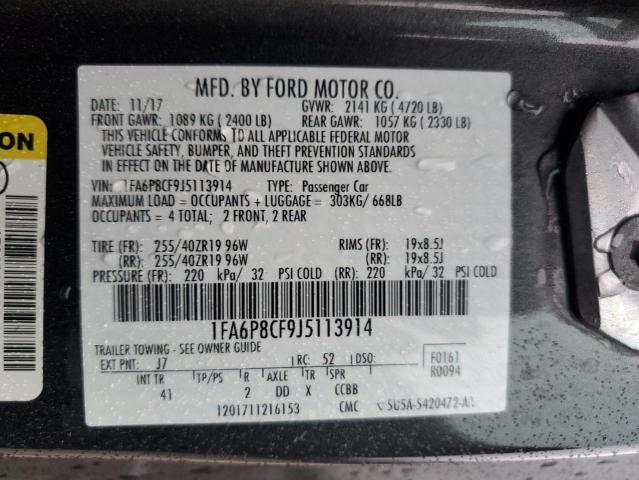 1FA6P8CF9J5113914 Ford MUSTANG GT