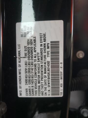 5FNYF8H5XLB014302 Honda Passport Exl