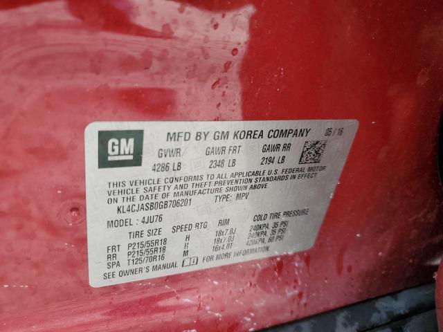 KL4CJASB0GB706201 Buick Encore
