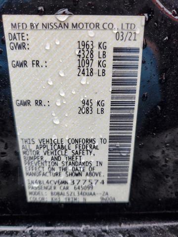 1N4BL4CV6MN377574 Nissan ALTIMA SR
