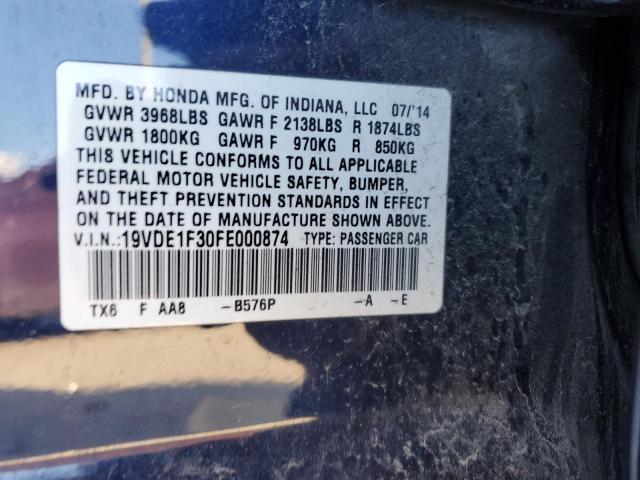 19VDE1F30FE000874 Acura ILX 20