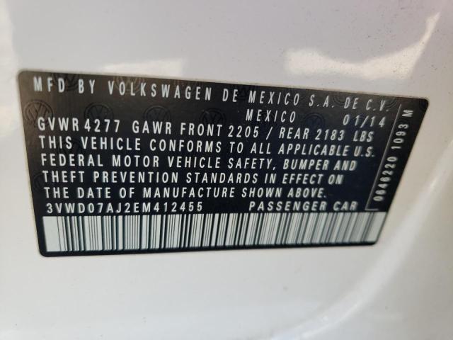 3VWD07AJ2EM412455 Volkswagen JETTA SE