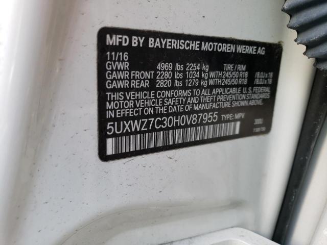 5UXWZ7C30H0V87955 BMW X3 Sdrive28i