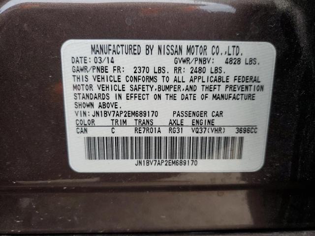 JN1BV7AP2EM689170 Infiniti Q50 BASE