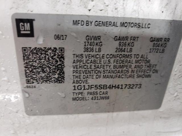 1G1JF5SB4H4173273 Chevrolet Sonic Premier