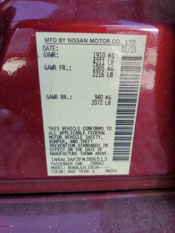 1N4AL3AP2FN386513 Nissan ALTIMA 2.5