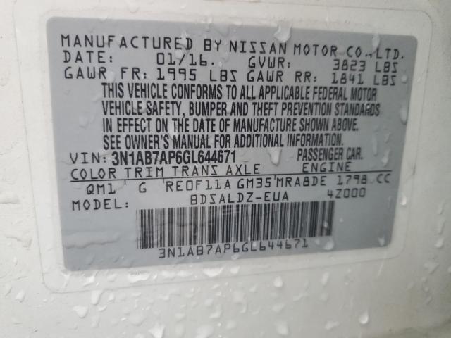 3N1AB7AP6GL644671 Nissan SENTRA S
