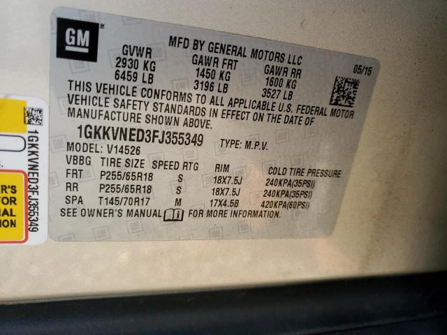 1GKKVNED3FJ355349 GMC ACADIA SLE