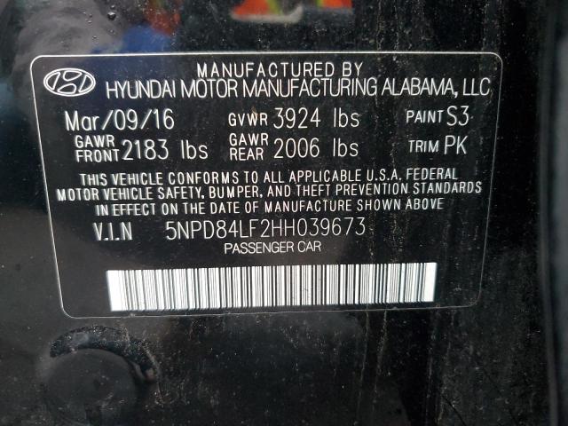 5NPD84LF2HH039673 Hyundai ELANTRA SE
