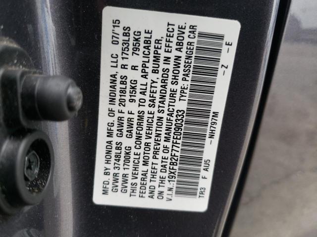 19XFB2F77FE090333 Honda CIVIC SE