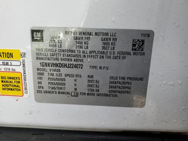 1GNKVHKD6HJ224072 Chevrolet Traverse Lt