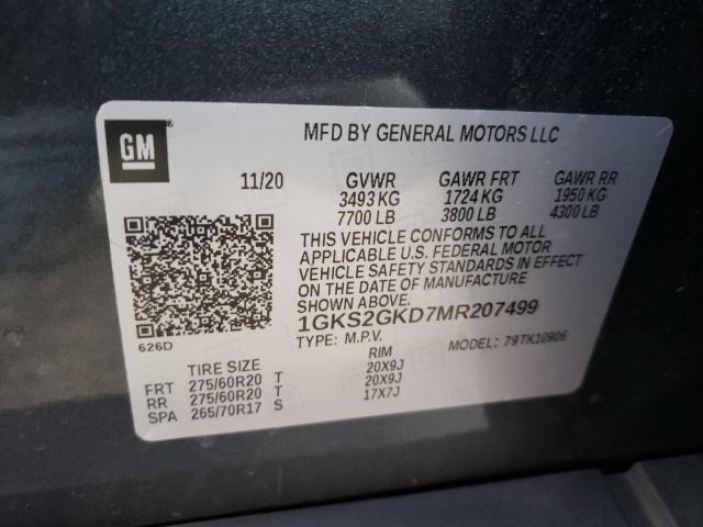 1GKS2GKD7MR207499 GMC Yukon Xl K1500 Slt
