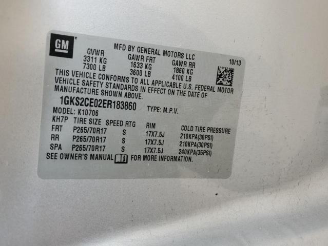 1GKS2CE02ER183860 GMC YUKON SLT