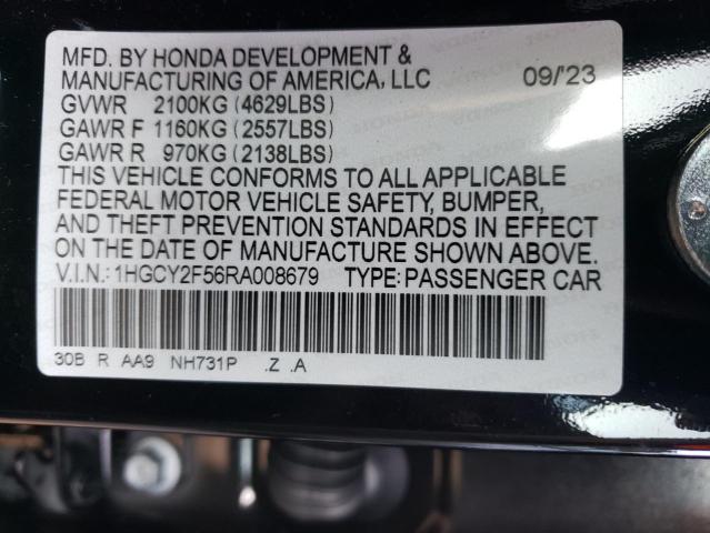 1HGCY2F56RA008679 Honda Accord Hybrid Sport