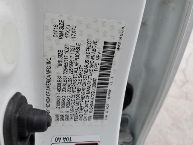 5J6RM4H72GL028907 Honda CR-V EXL