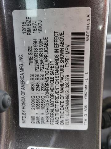 5J6RM4H95GL020379 Honda Cr-v Touring