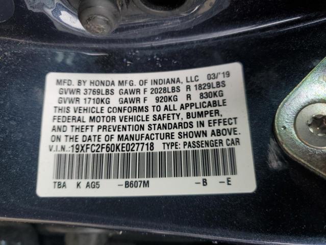 19XFC2F60KE027718 Honda Civic Lx