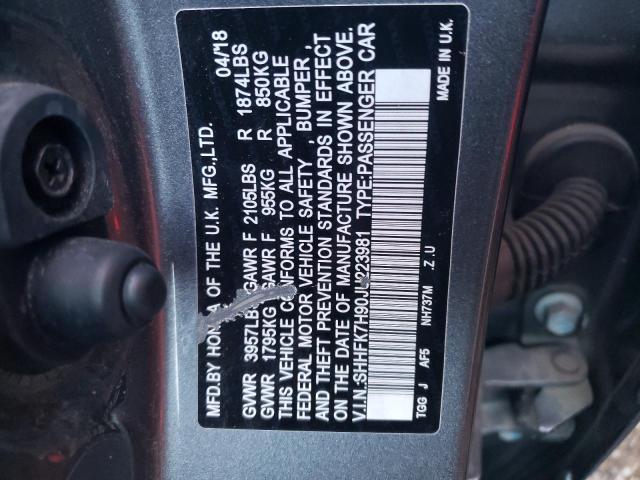 SHHFK7H90JU223981 Honda Civic Sport Touring