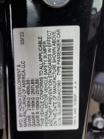 19UUB5F33NA001883 Acura TLX