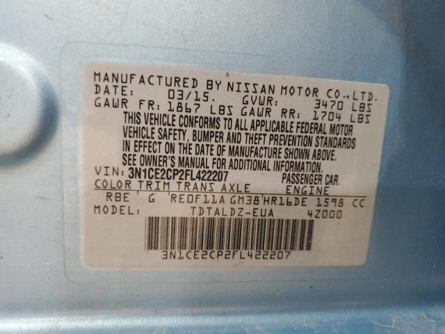 3N1CE2CP2FL422207 Nissan Versa Note S
