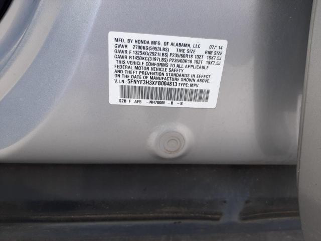 5FNYF3H3XFB004813 Honda PILOT SE