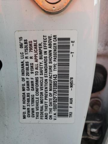 19XFB2F7XFE085143 Honda CIVIC SE