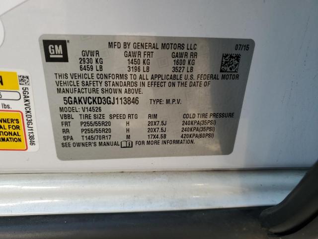 5GAKVCKD3GJ113846 Buick Enclave