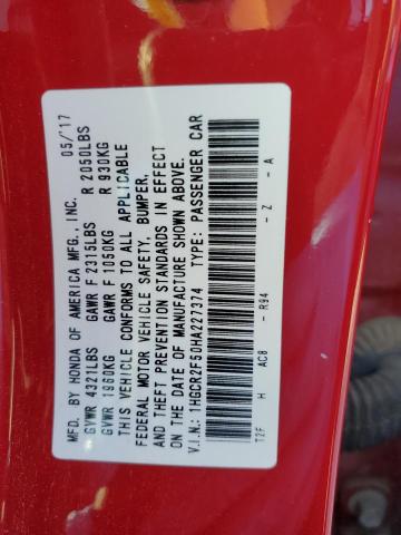 1HGCR2F50HA227374 Honda ACCORD SPO