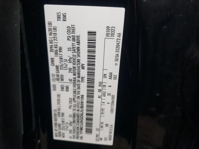 1FMCU0GD0JUB09106 Ford ESCAPE SE