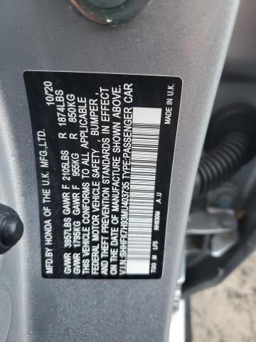 SHHFK7H93MU403735 Honda Civic Sport Touring