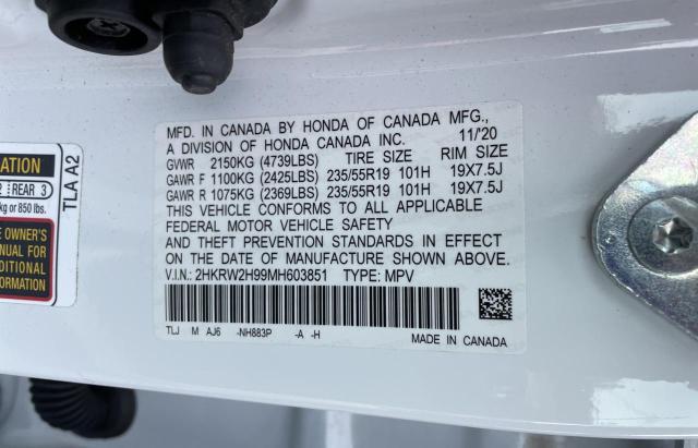 2HKRW2H99MH603851 Honda Cr-v Touring